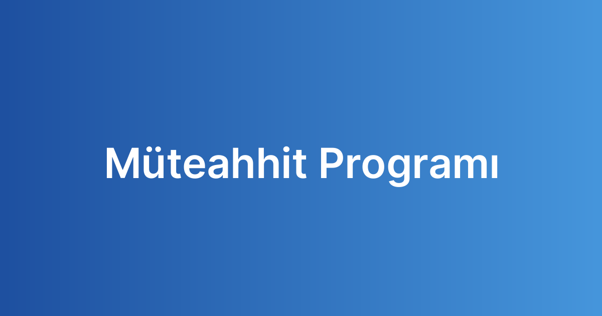 Müteahhit Programı